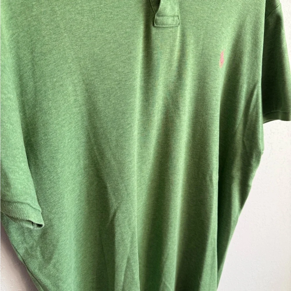 Men’s L Green Polo Ralph Lauren Custom Fit Preppy Business Casual Academia Polo